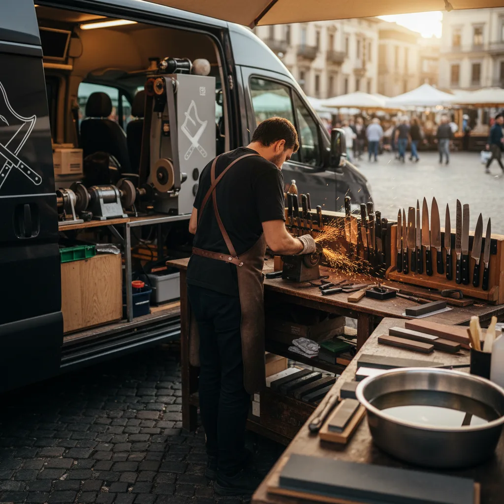 Affûtage de couteaux professionnels pour restaurant et boucherie